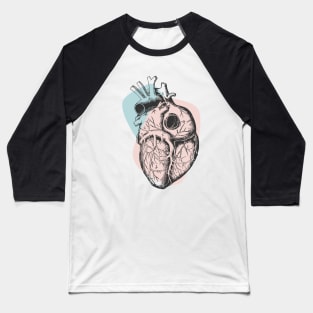 Anatomical Heart • Pastel Pink & Blue • Pastel Goth Baseball T-Shirt